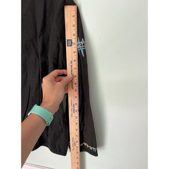 New Direction Jacket Womens S Black Embroidered Beaded Art to Wear Artsy Casual - Picture 7 of 7